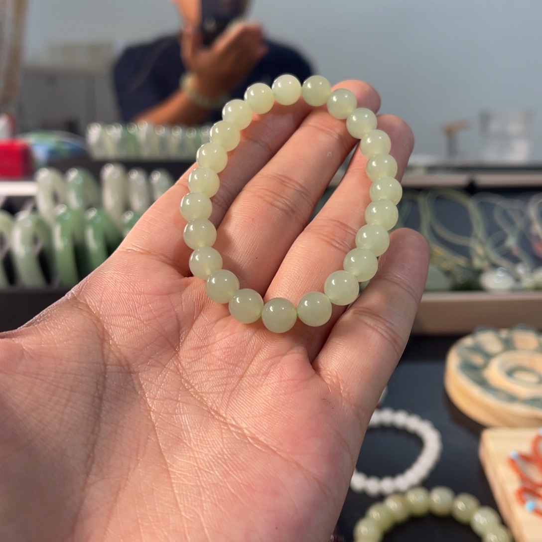 手链未镶嵌和田玉（糖玉）