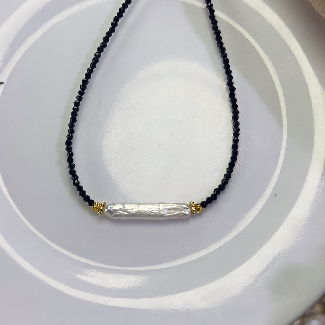 钛钢手链淡水珍珠