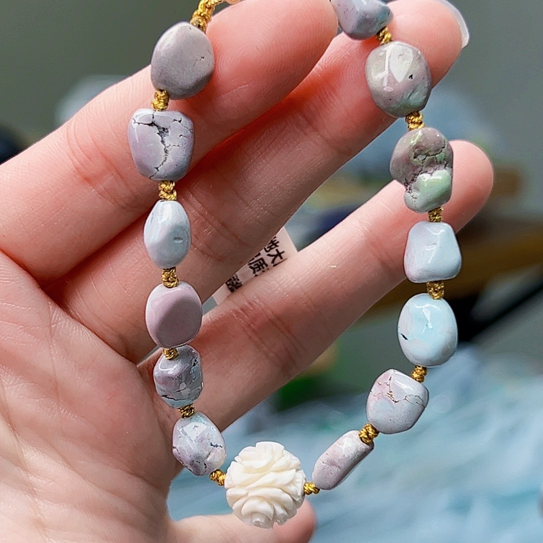 绿松石珠宝奇石18K金镶嵌