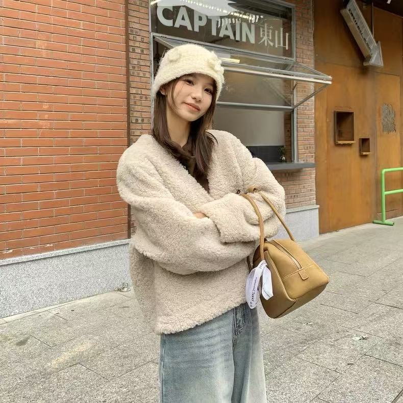 【杭州•意法】NN054冬季百搭时尚短外套外套宽松型加厚休闲