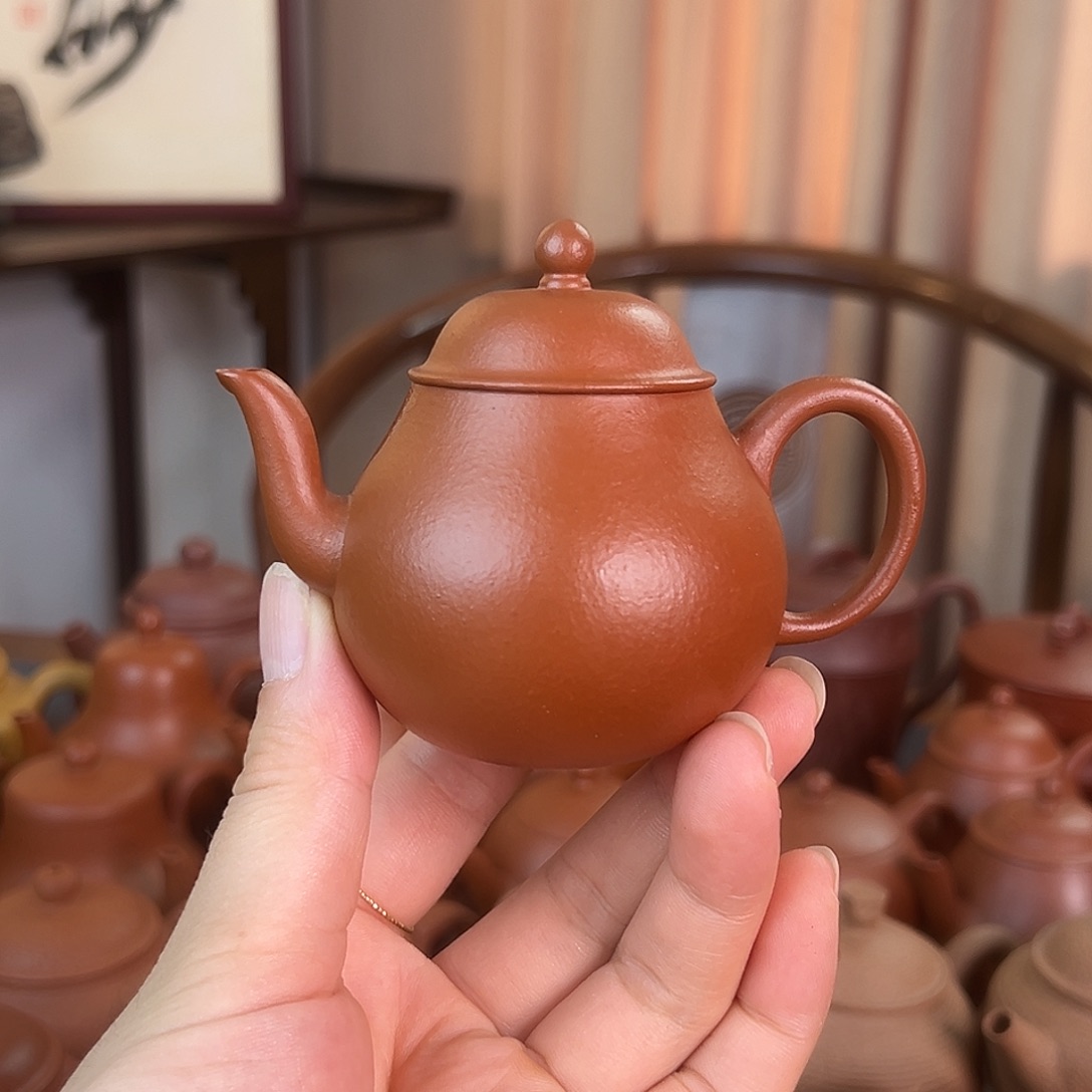 茶壶紫砂精品原矿 鸣远梨 生砂朱泥 110cc