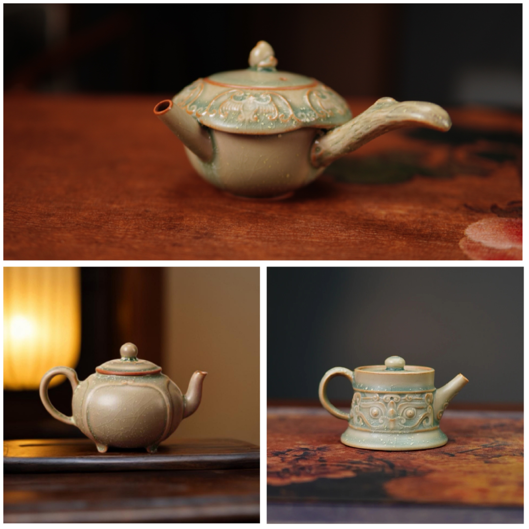 33神垕镇原产地炭烧钧瓷壶  炭烧炉钧纯手工