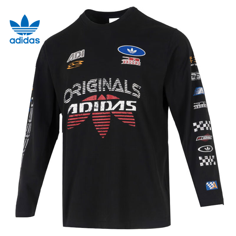 adidas阿迪达斯【吾】三叶草男子运动休闲长袖T恤KH1199
