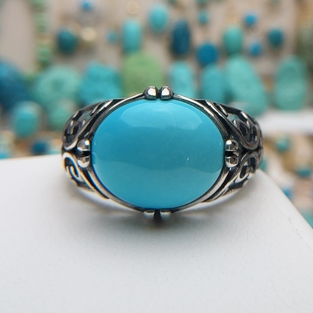 绿松石珠宝奇石银S925镶嵌