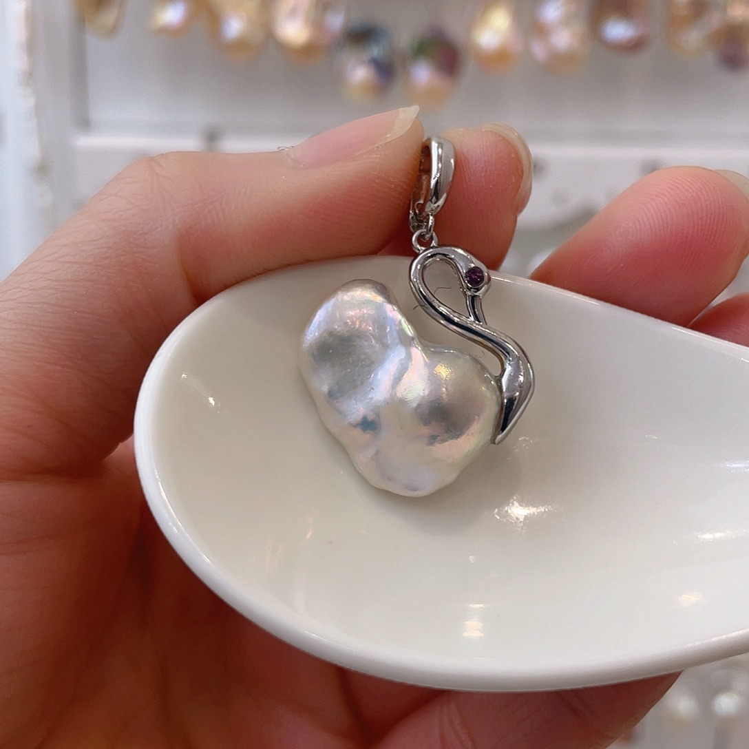 淡水珍珠颈饰银S925镀金镶嵌