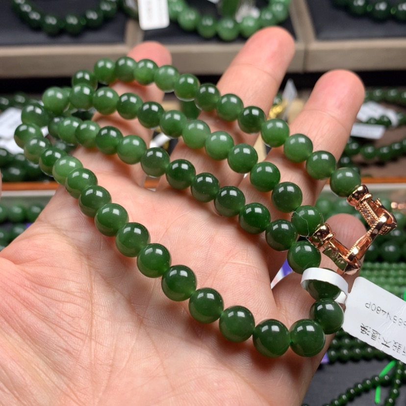 【闪购商品】和田玉（碧玉）颈饰未镶嵌8m m