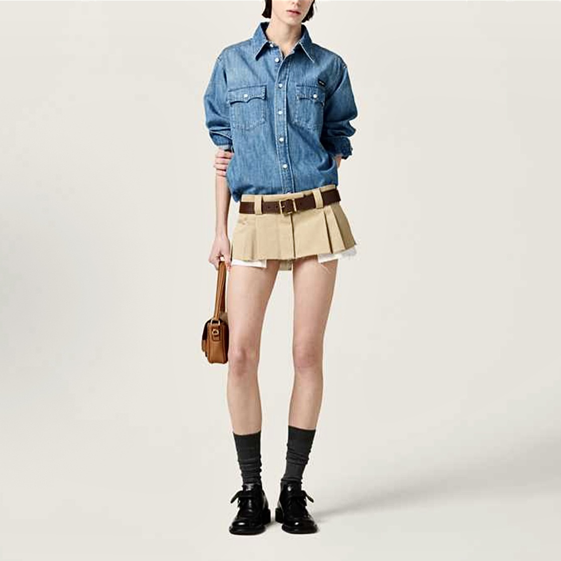 未使用 MIU MIU/缪缪 全新原吊/MIUMIU缪缪 牛仔衬衫/36码/B06106