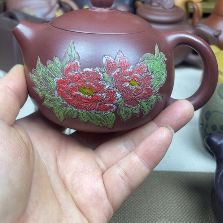 紫砂茶壶紫砂壶龙血砂西施220cc