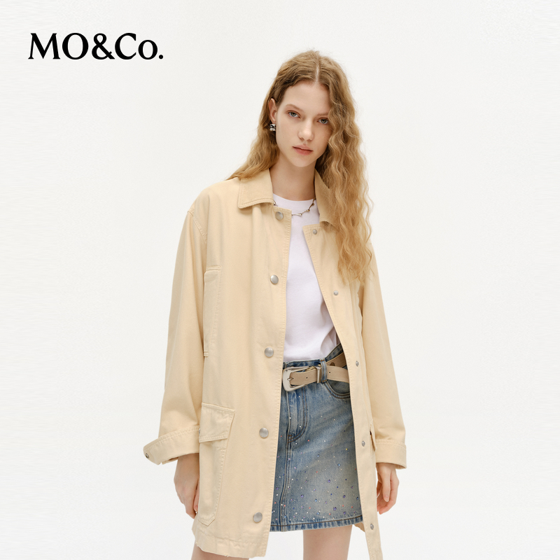 【流光风】MOCO外套2025新品经典卡其牛津帆布工装夹克MBE1JKT007