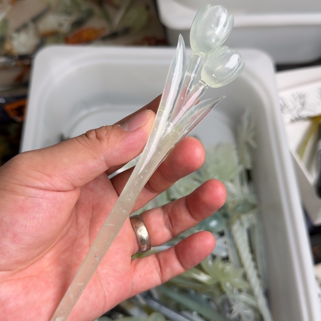 未镶嵌蛇纹石玉发饰