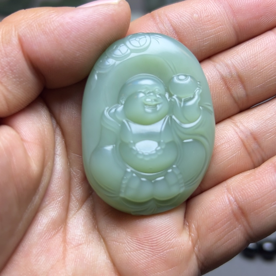 和田玉未镶嵌手链俄料粉青