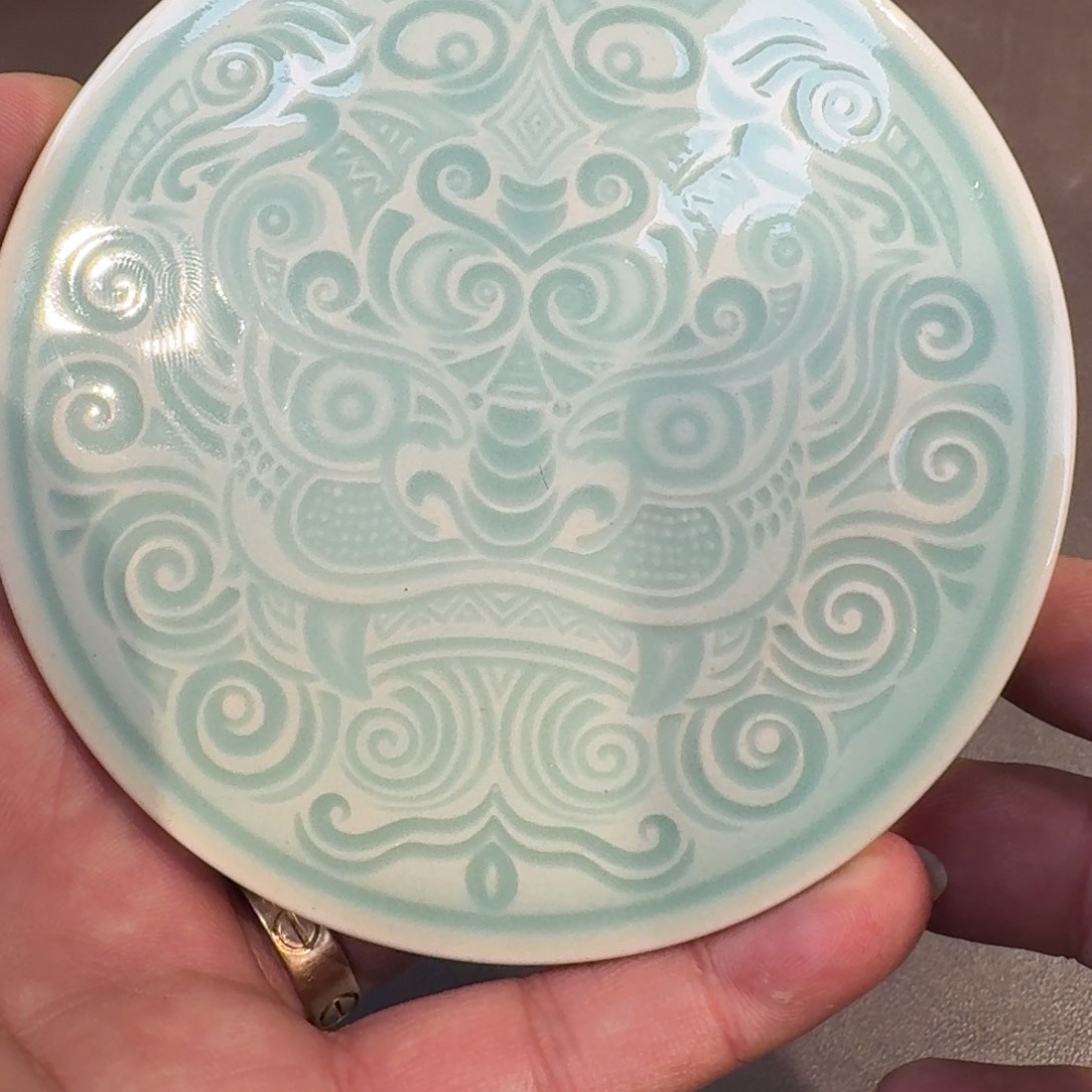 杯龙泉青瓷茶具微瑕