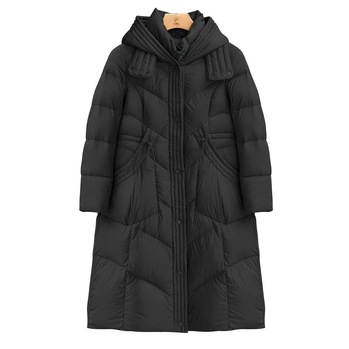 羽绒服女冬季长款过膝2025新款连帽假两件时尚加厚外套A11-1