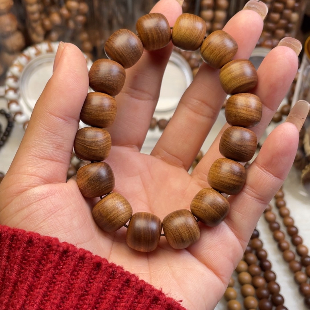 了***檀香木手串/手链印度老山檀香1314虎皮纹