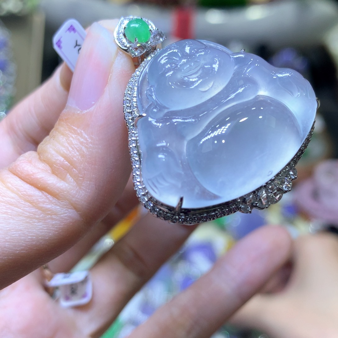 【闪购商品】翡翠颈饰18K金镶嵌翡翠吊坠项链