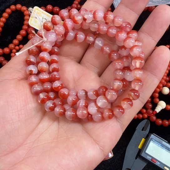 *****南红玛瑙未镶嵌项链干掌相思豆7➕