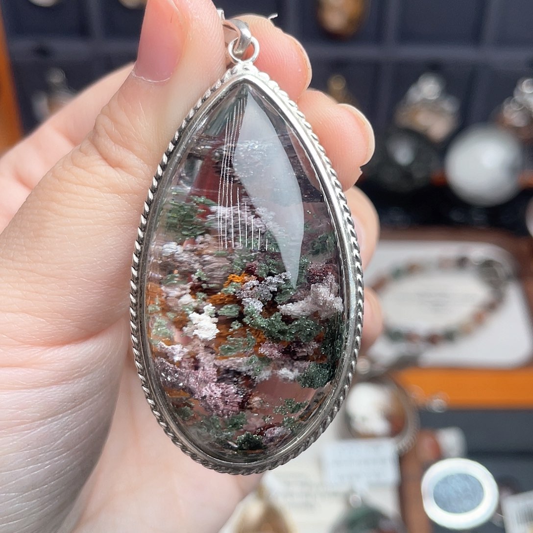 水晶颈饰银S925镶嵌用****7