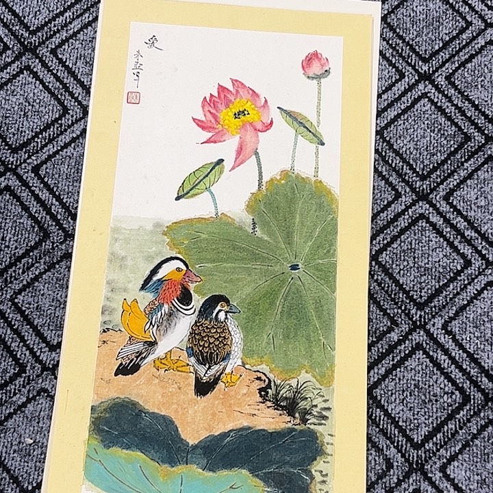 国画朱亚花鸟精品卡纸王