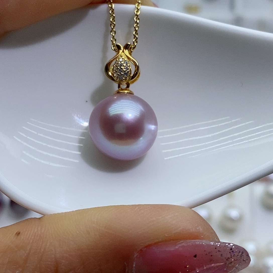 淡水珍珠吊坠(赠链)银S925镶嵌