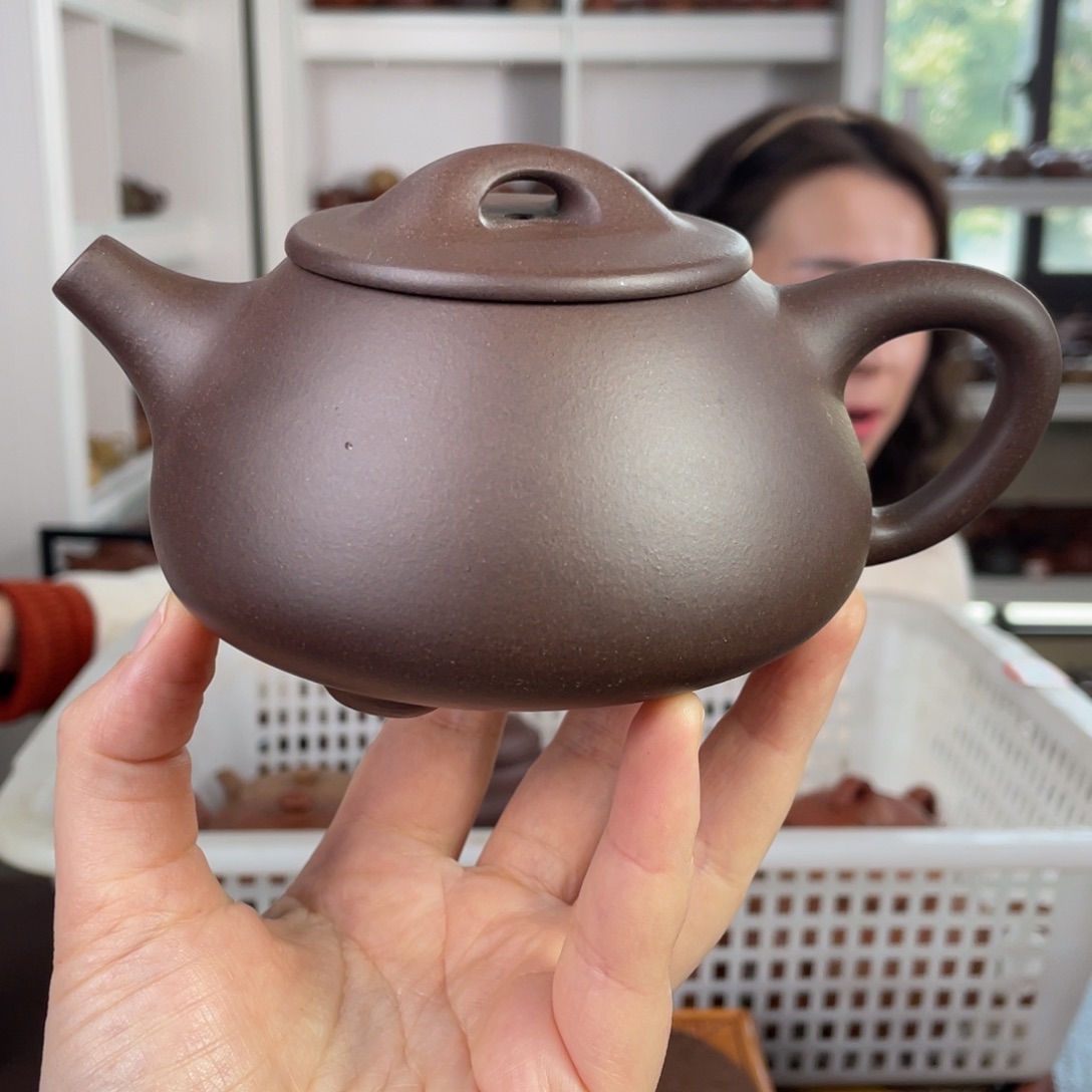 紫砂茶壶拼紫大石瓢320cc