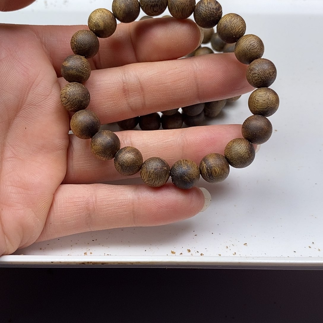 沉香手串绿棋楠规格1.0-7