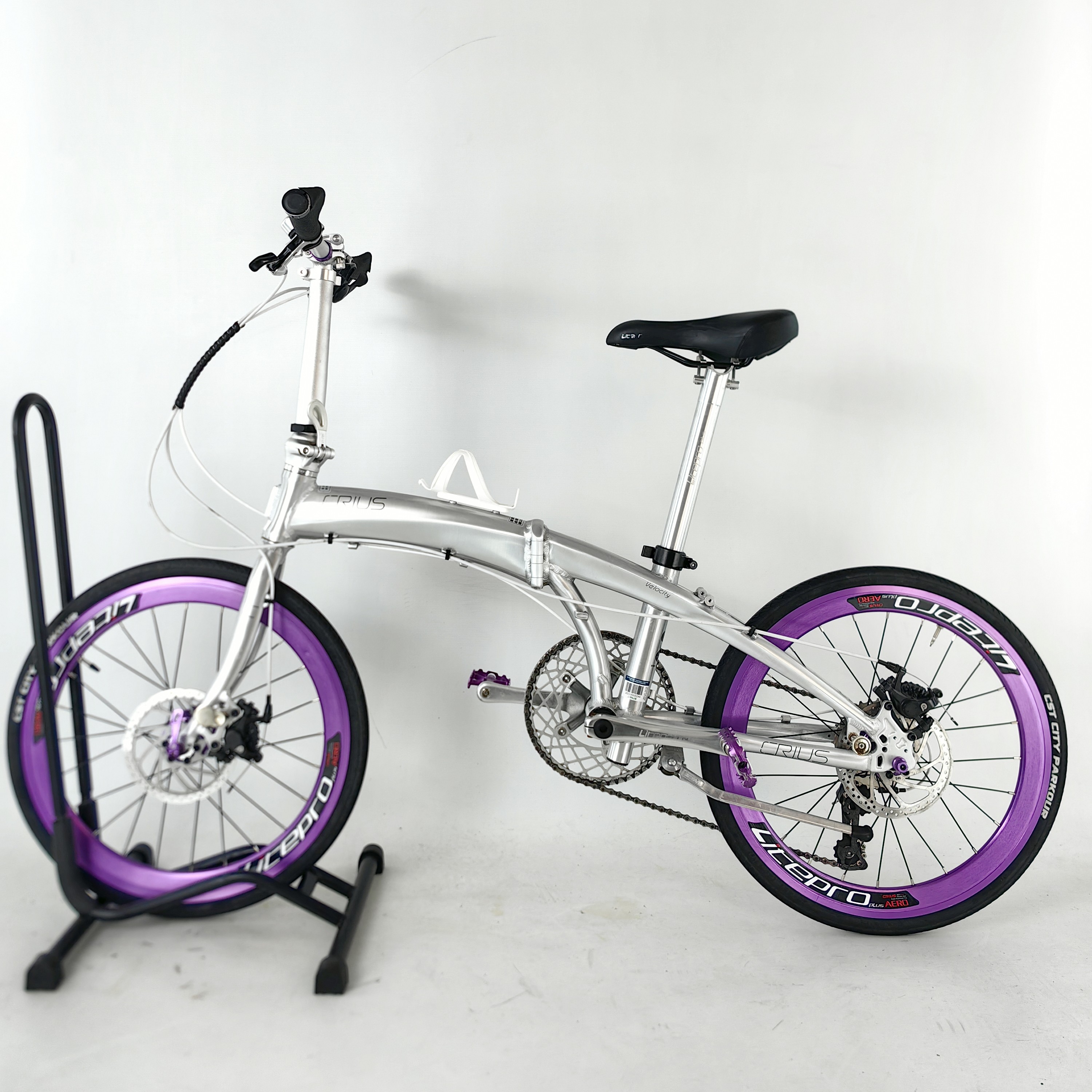 海豚架折叠车，编号1481，20寸，铝合金，碟刹，折叠自行车