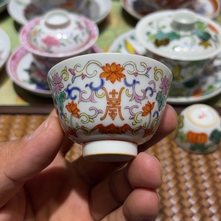 纯手绘精品盖碗杯