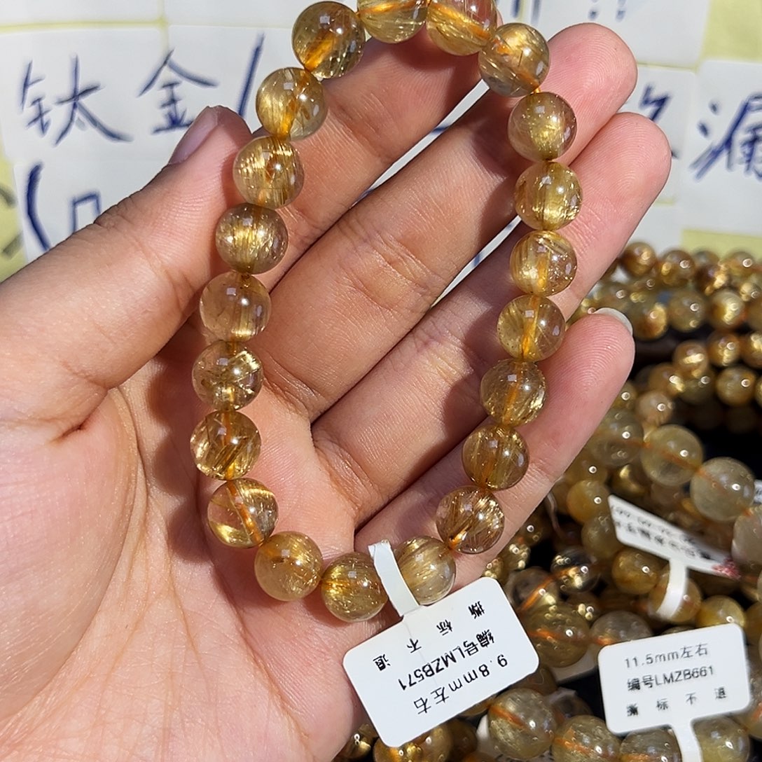 手串未镶嵌水晶天然金钛晶