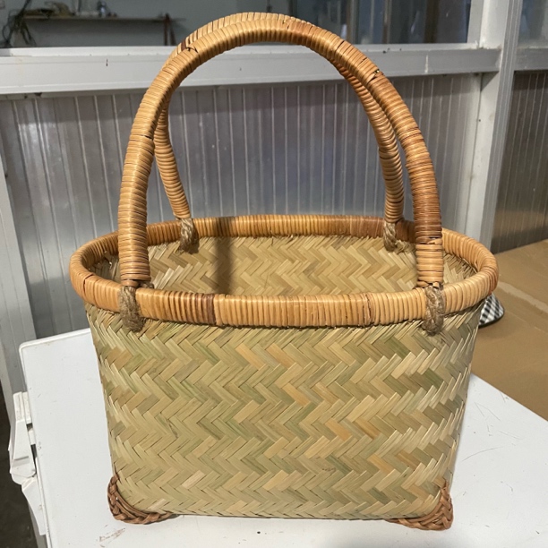 小号精编双提手提篮手工编织