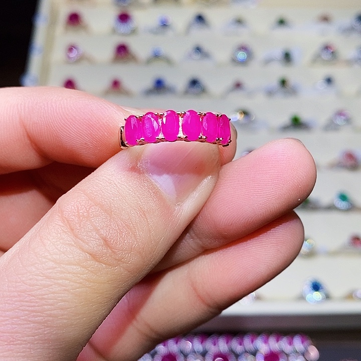 红宝石戒指银S925镶嵌多**菜1111