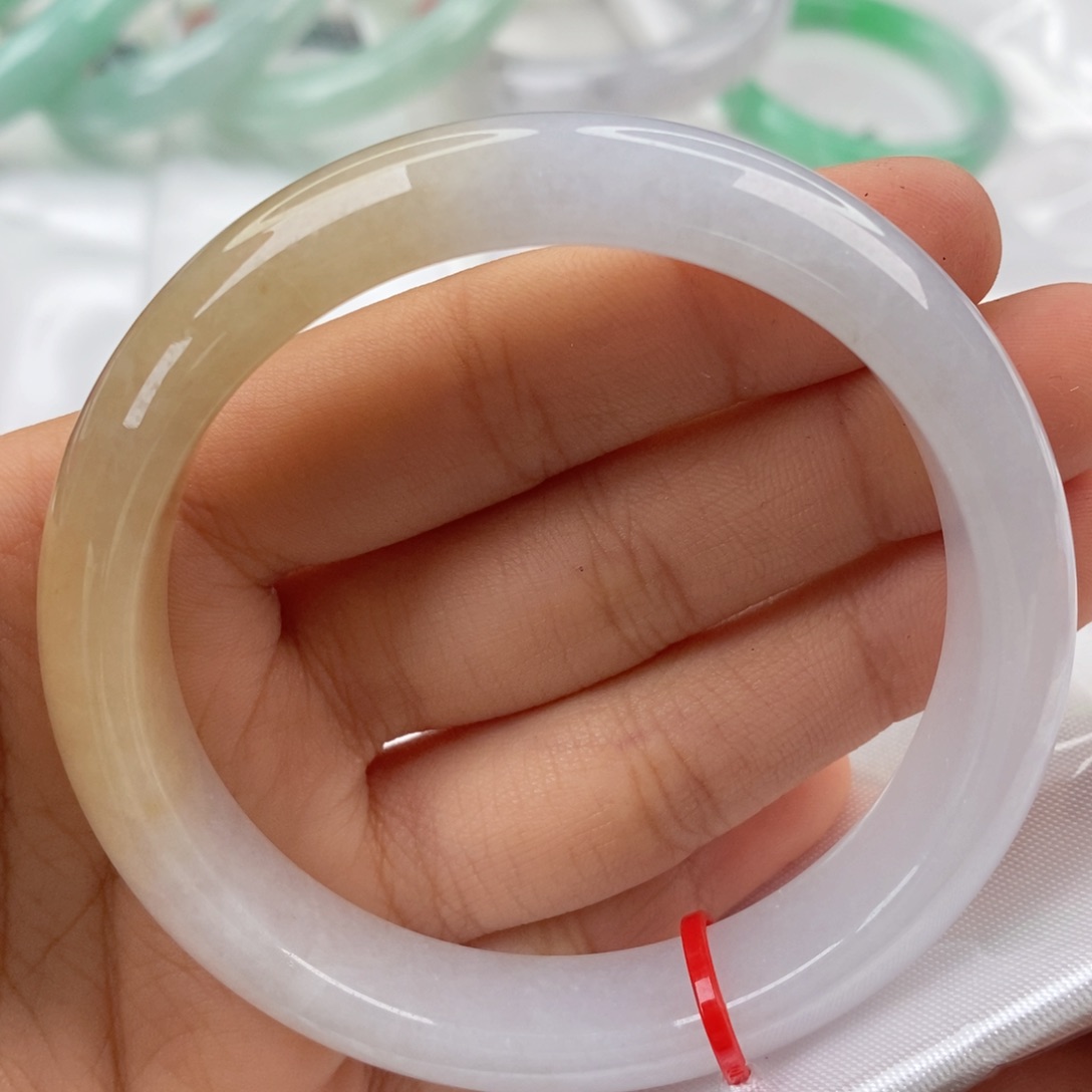 翡翠手镯未镶嵌5758锦鲤镯