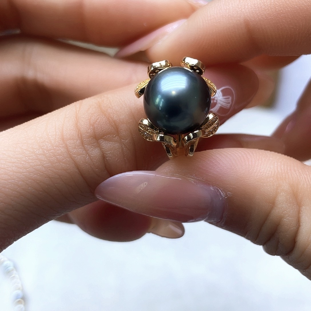 海水珍珠戒指银S925镶嵌