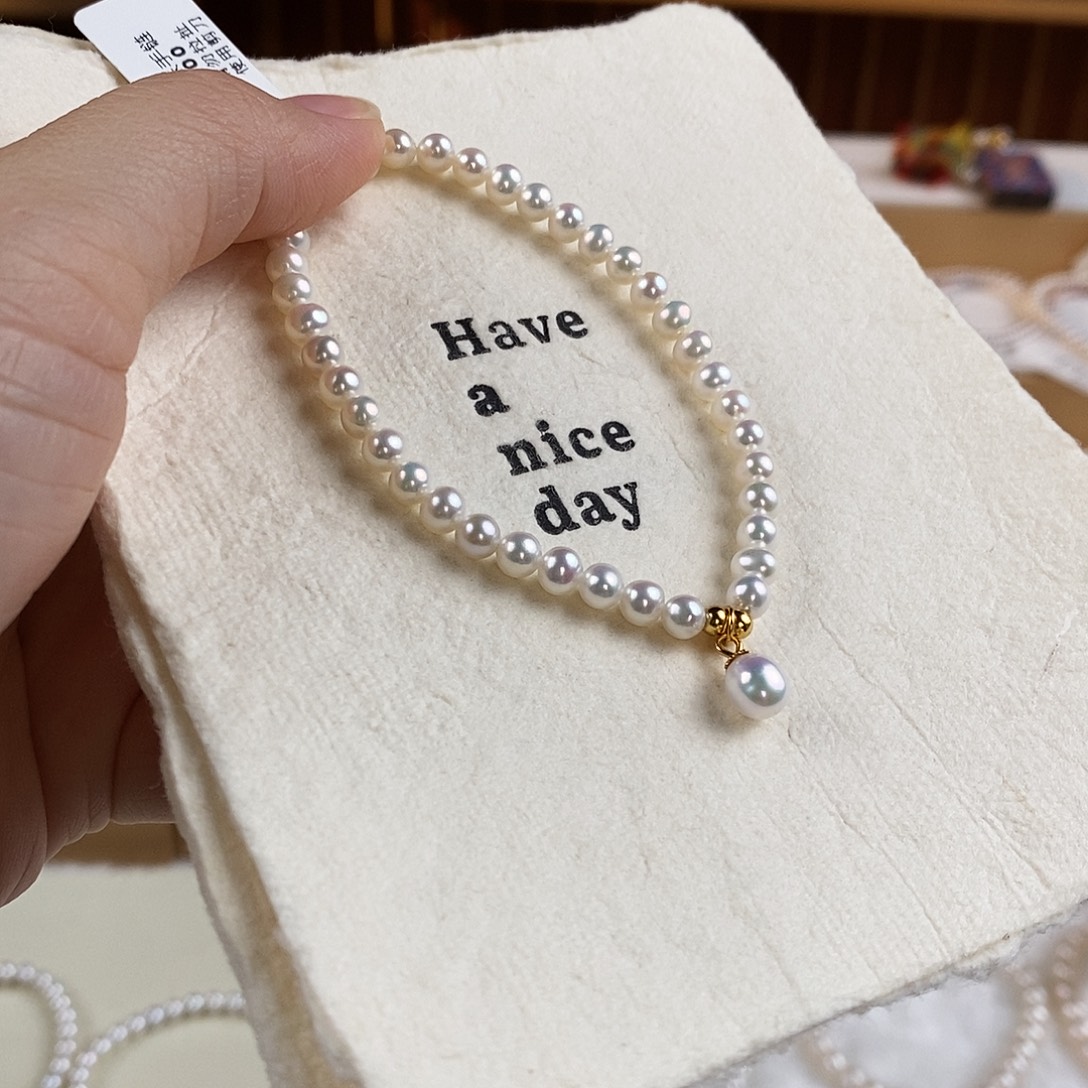 淡水珍珠银S925镶嵌手绳