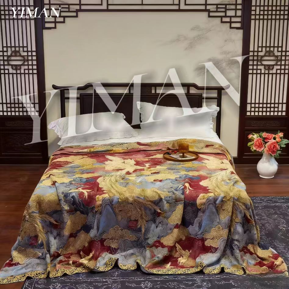 YIMAN 高奢 230*250 非遗文化重工提花汉锦毯 凤鸣岐山--N12