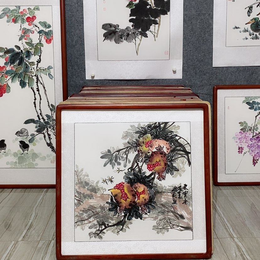 【闪购商品】国画书画作品带框65×65厘米