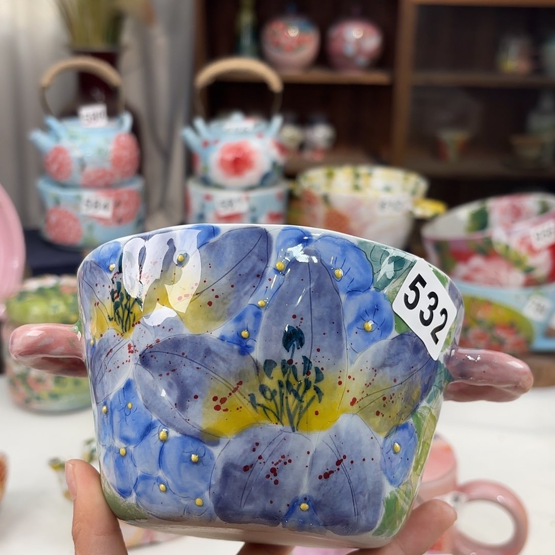 瓷片景德镇手绘高温釉下彩陶瓷茶具