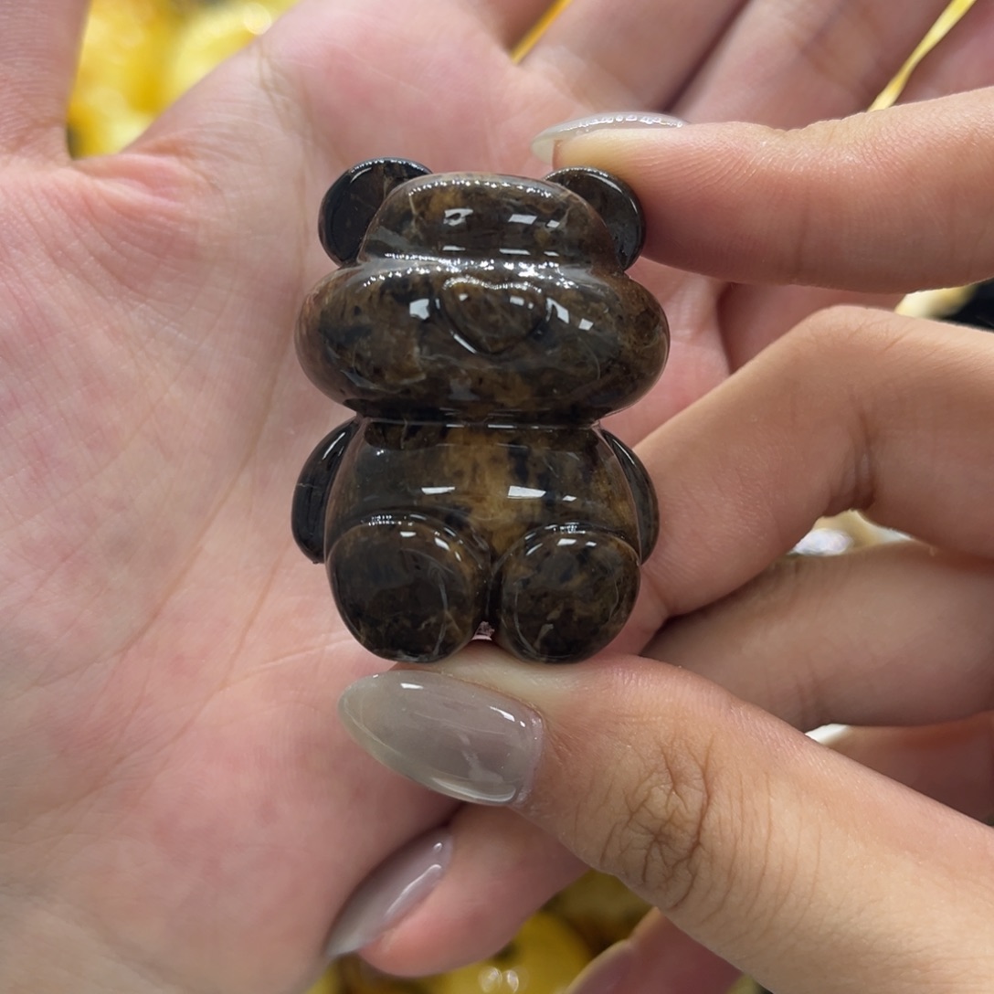 琥珀颈饰未镶嵌天然琥珀根珀熊