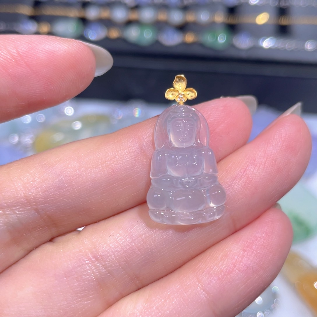 颈饰18K金镶嵌翡翠翡翠