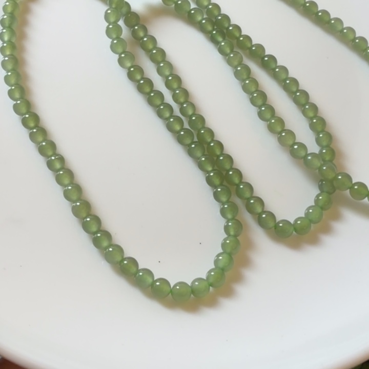 和田玉未镶嵌手链卡4湖水绿猫眼