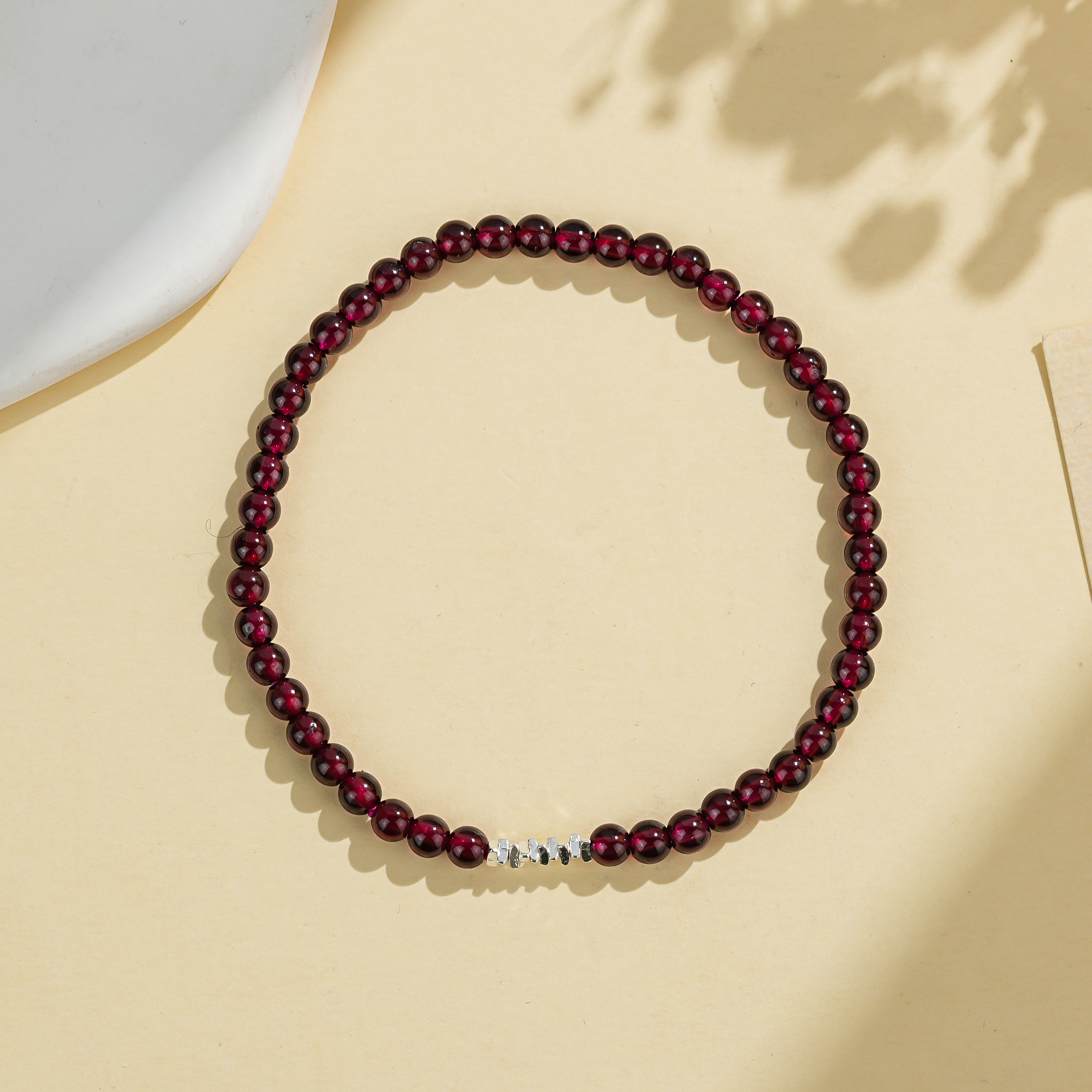 精美石榴石银路路通手串3.5mm时尚气质百搭多样性发货20407