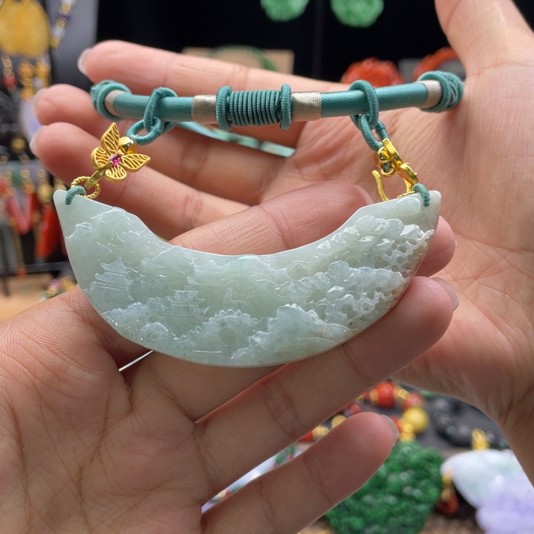 翡翠颈饰未镶嵌代编织