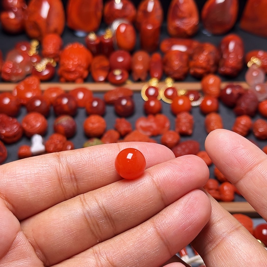 南红玛瑙未镶嵌配饰保山圆珠11mm