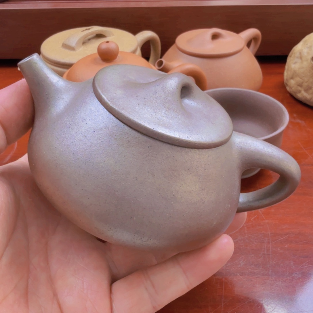 茶壶紫砂景舟老红泥还原钱半手