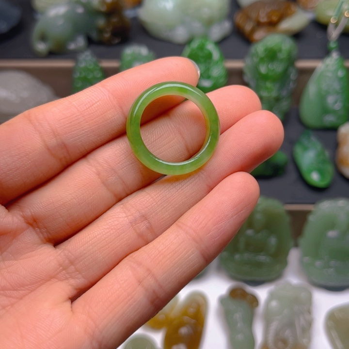 和田玉戒指未镶嵌沐***^