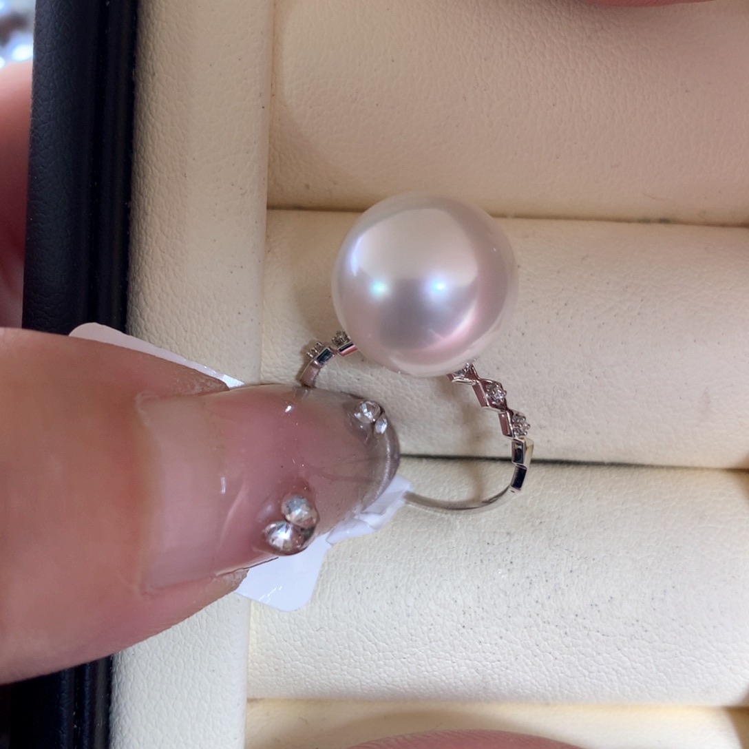 海水珍珠戒指18K金镶嵌