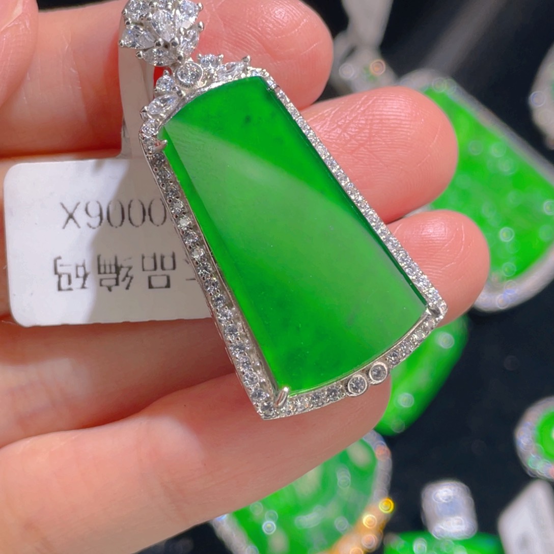 翡翠吊坠(不含链)银S925镶嵌