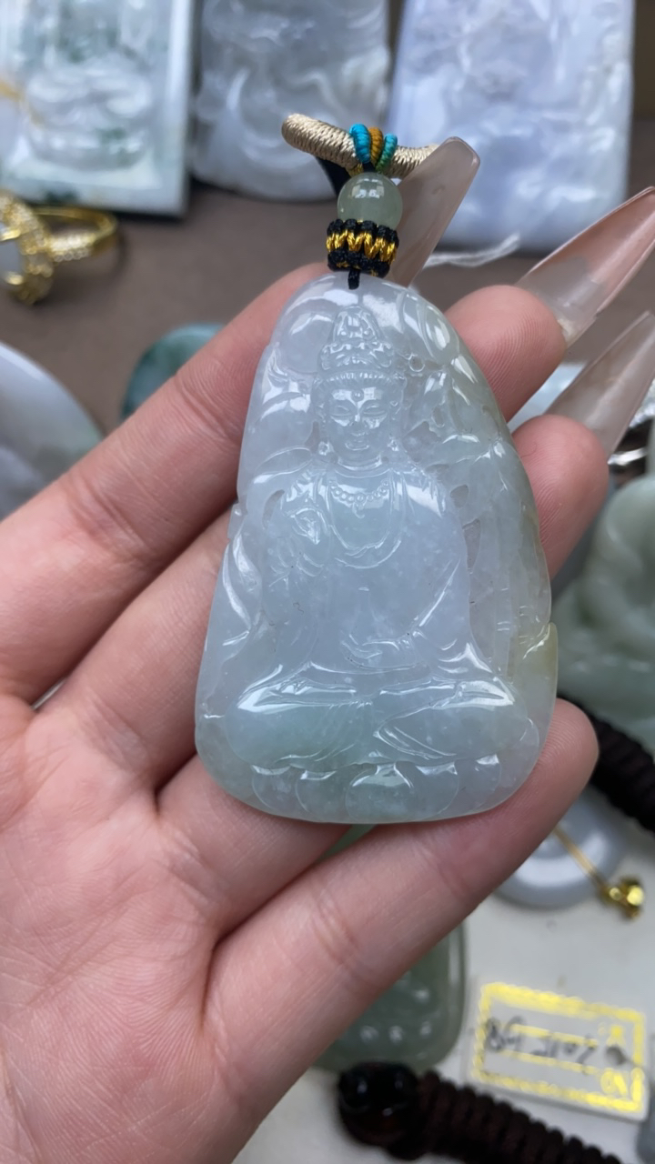 天然翡翠a货观音