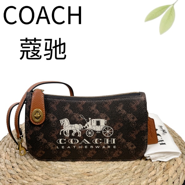 99新 COACH/蔻驰 马车老花手提单肩包G25128055底长21X12
