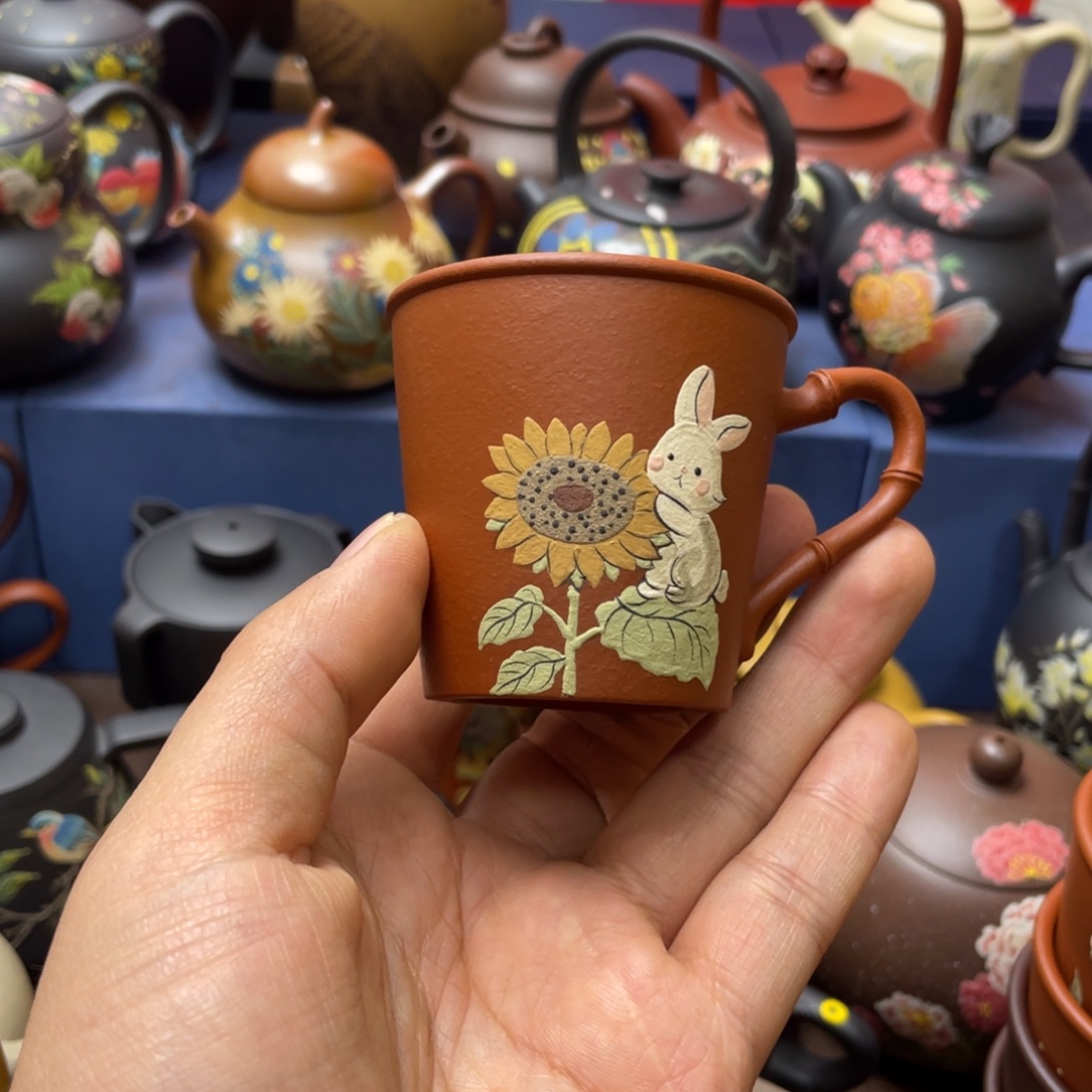 红泥茶杯紫砂主人杯80cc