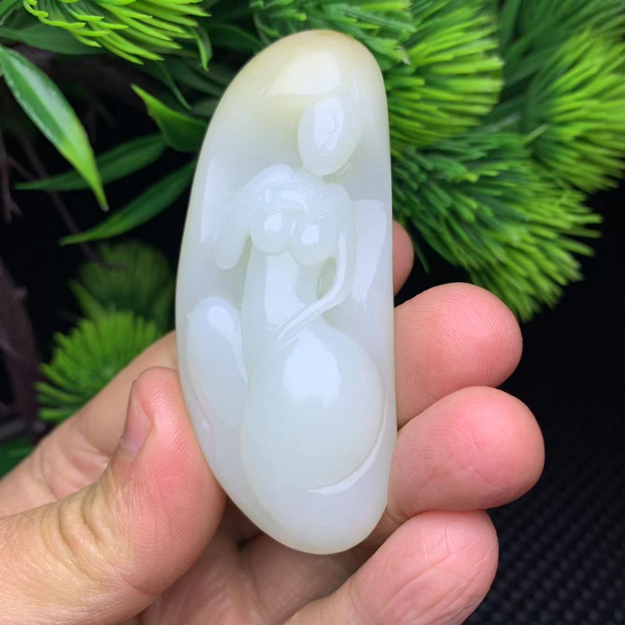 新疆和田玉山间遇贵人挂件吊坠手把件